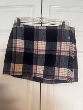 PINK Victoria's Secret Navy, Cream & Purple Plaid Mini Skirt